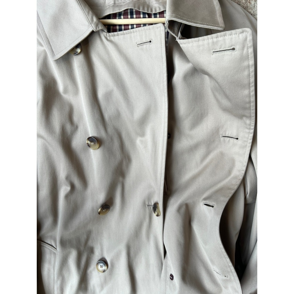 Jos A Bank Mens Tan Double Breasted Trench Coat 48L Water Resistant Old Money - Picture 5 of 10